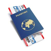 Airline passenger boarding pass tickets with bar code ©shutterstock 